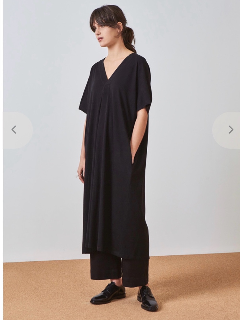 Kowtow Black Cotton Flowy Midi Tee Dress